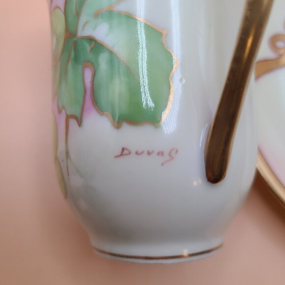 Rare Antique A. Lanternier Limoges France Cup & Saucer - Signed Duval - Picture 11 of 12